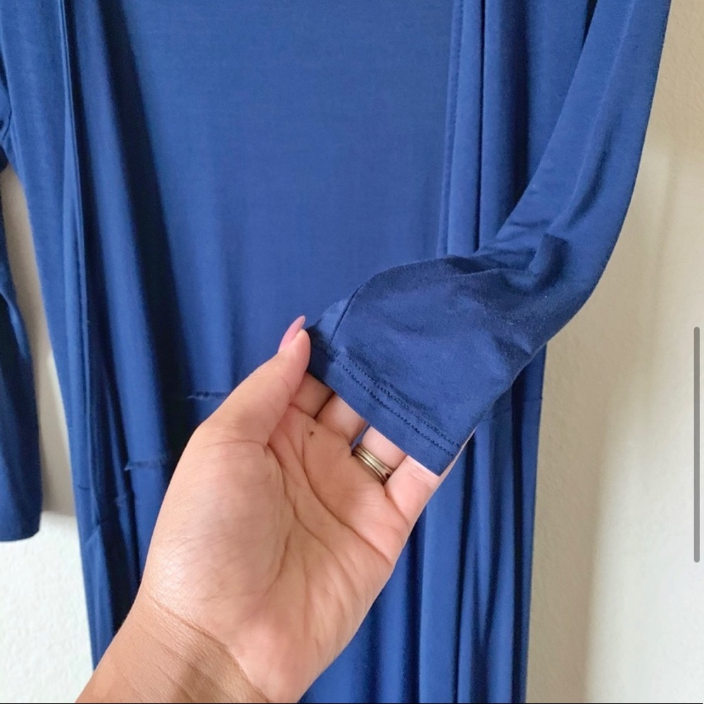 Lulu’s Navy Blue Wrap Maxi Dress Size S - Picture 7 of 12